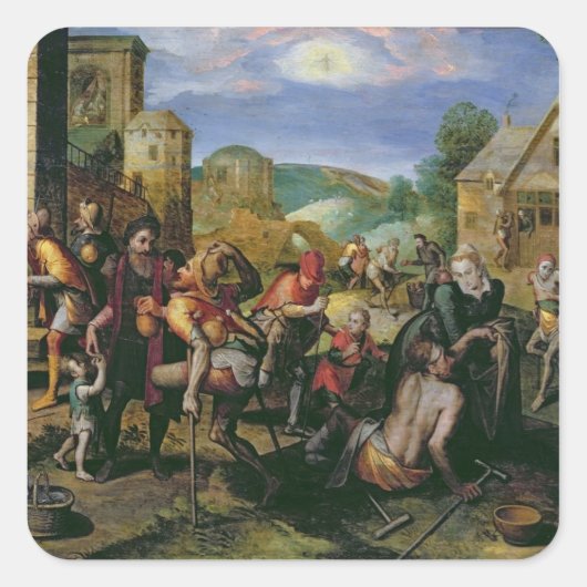 Die Werke der Gnade Quadratischer Aufkleber (Vorderseite)