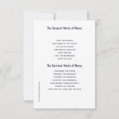 Die Werke des Gnade-Gebet-Kartons (Rückseite)