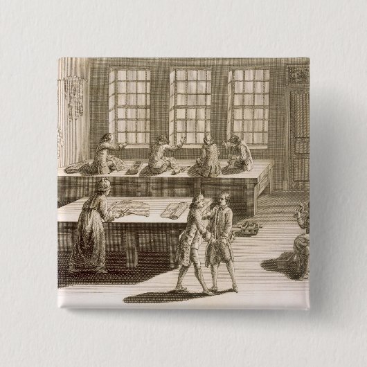 Die Werkstatt eines Schneiders, vom 'Encyclopedie Button (Vorderseite)