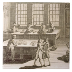 Die Werkstatt eines Schneiders, vom 'Encyclopedie Fliese