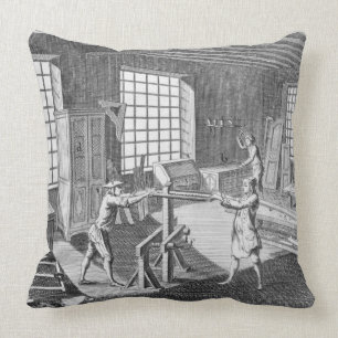 Die Werkstatt eines Tischlers, vom 'Encyclopedie Kissen