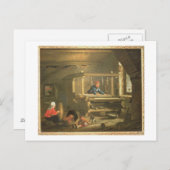 Die Werkstatt eines Weaver, 1656 (Öl auf Leinwand) Postkarte (Vorne/Hinten)