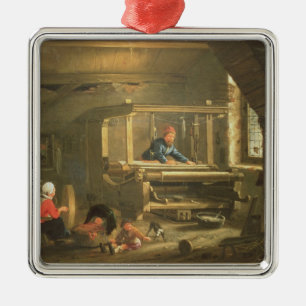 Die Werkstatt eines Webers, 1656 (Öl auf Leinwand Ornament Aus Metall