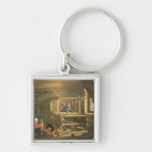 Die Werkstatt eines Webers, 1656 (Öl auf Leinwand Schlüsselanhänger