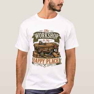 Die Werkstatt ist mein glücklicher Ort Holzbearbei T-Shirt