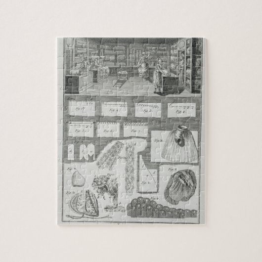 Die Werkstatt und das Material eines Puzzle (Vertikal)