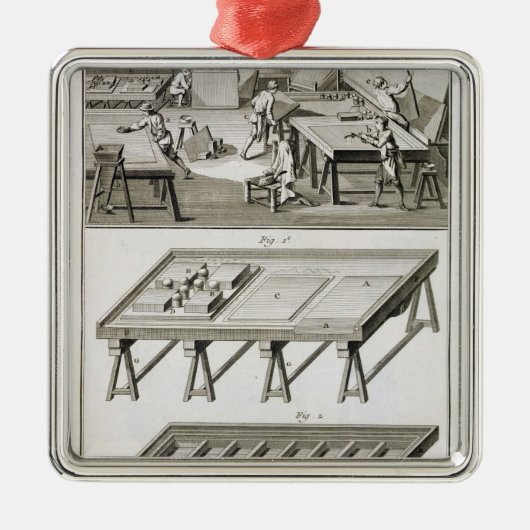 Die Werkstatt und die Werkzeuge eines Ornament Aus Metall (Vorne)