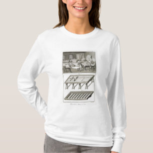 Die Werkstatt und die Werkzeuge eines T-Shirt