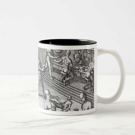 Die Werkstatt von Atahualpas Goldschmieden in Zweifarbige Tasse (Rechts)