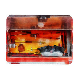 Die Werkzeuge der Feuerwehrmänner des Handels Magnet