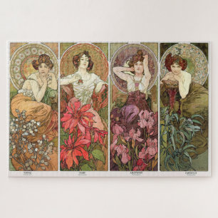 Die Wertvollen Steine 1900 von Mucha - Jugendstil Puzzle