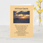 Die wertvollsten Dinge...Beileid Karte (Gelbe Blume)