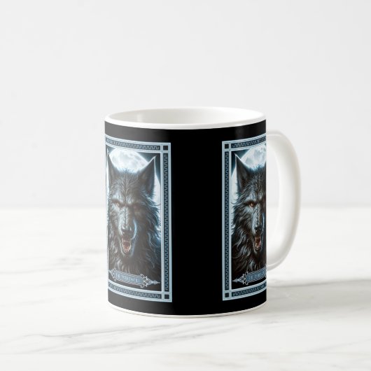 Die Werwolf-Tarot-Karte Kaffeetasse (VorderseiteRechts)