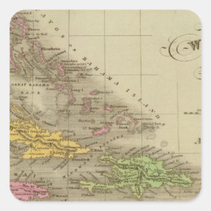 Die Westindischen Inseln Quadratischer Aufkleber