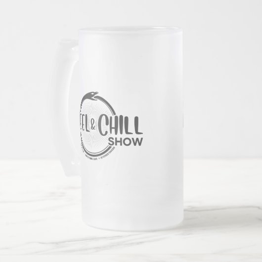 Die Wheel & Chill Show, Mattierte Tasse aus Glas, (Vorderseite Links)