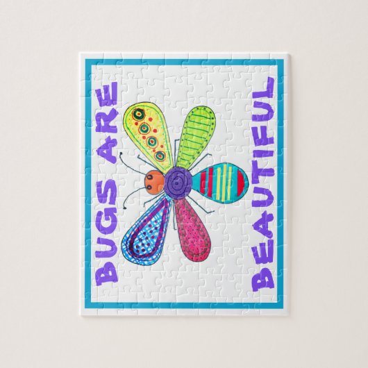 Die Whimsical Bug Art Liebe Schöne Insekten Puzzle (Vertikal)