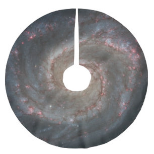 Die Whirlpool-Galaxie M51 und Begleiter im Weltrau Polyester Weihnachtsbaumdecke
