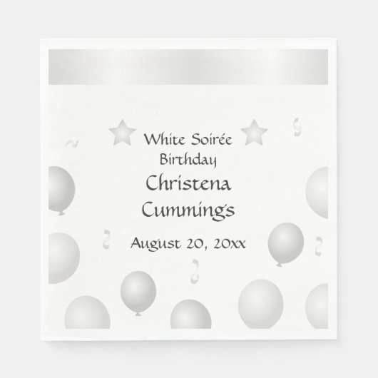 Die White Soirée Geburtstagsfeier Serviette (Vorderseite)