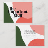 Die wichtigen Dinge, die moderne abstrakte Hochzei Begleitkarte (Vorne/Hinten)