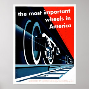Die wichtigsten Räder der alten Eisenbahnen von AM Poster