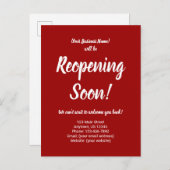 Die Wiedereröffnung der bald wieder aufgenommenen Postkarte (Vorne/Hinten)