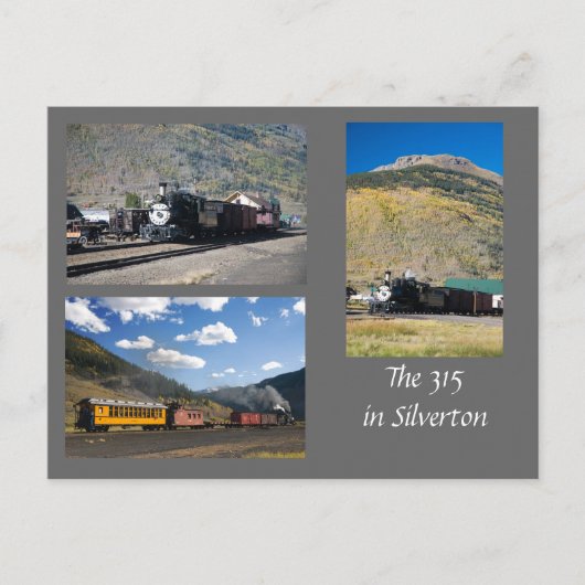 Die wiederhergestellte D&RG 315 in Silverton Postkarte (Vorderseite)