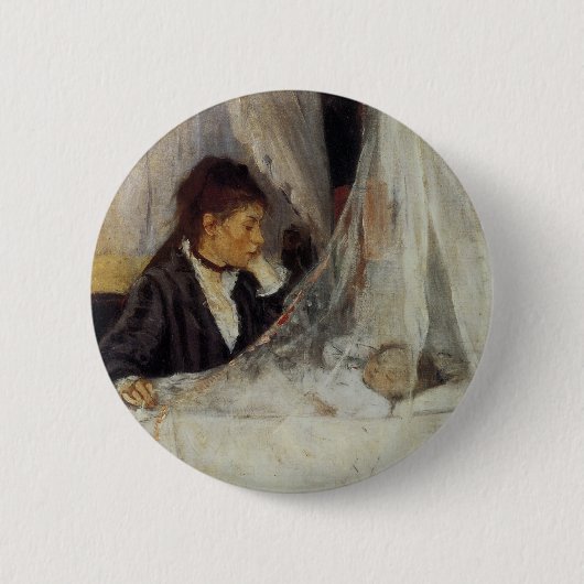 Die Wiege von Berthe Morisot Button (Vorderseite)