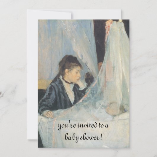 Die Wiege von Berthe Morisot, eine elegante Babydu Einladung (Vorderseite)