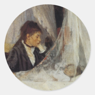 Die Wiege von Berthe Morisot Runder Aufkleber