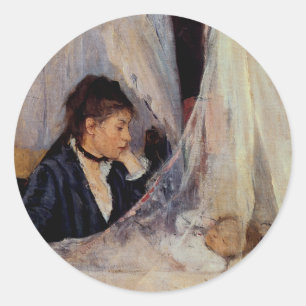 Die Wiege von Berthe Morisot Runder Aufkleber