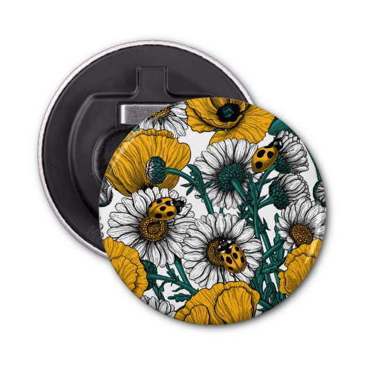 Die Wiese in Gelb Flaschenöffner (Vorderseite)