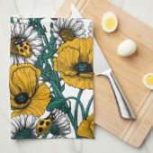 Die Wiese in Gelb Geschirrtuch (Viertel Falte)