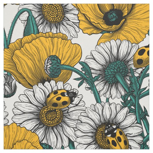 Die Wiese in Gelb Stoff (Muster)