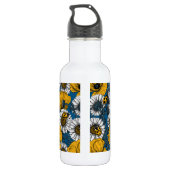 Die Wiese in Gelb und Blau Edelstahlflasche (Rückseite)