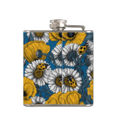 Die Wiese in Gelb und Blau Flachmann (Rückseite)