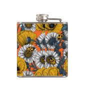 Die Wiese in Gelb und Blau Flachmann (Rückseite)