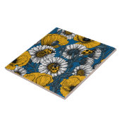 Die Wiese in Gelb und Blau Fliese (Seite)