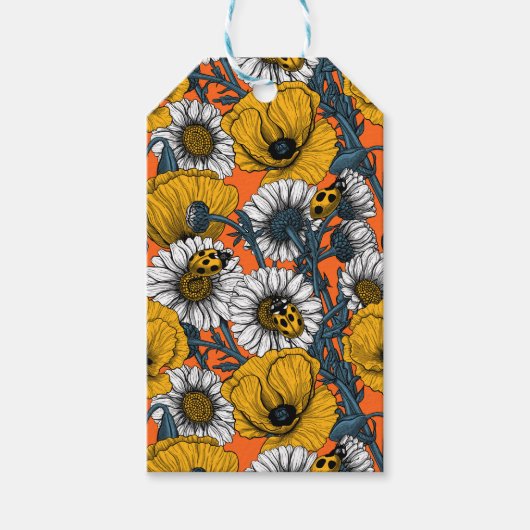 Die Wiese in Gelb und Blau Geschenkanhänger (Vorderseite)