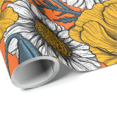 Die Wiese in Gelb und Blau Geschenkpapier (Rolleneckpunkt)