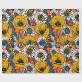 Die Wiese in Gelb und Blau Geschenkpapier (Flach)