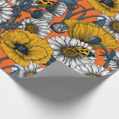 Die Wiese in Gelb und Blau Geschenkpapier (Ecke)