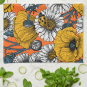 Die Wiese in Gelb und Blau Geschirrtuch (Gefaltet)