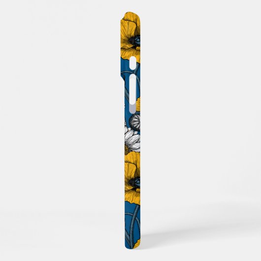 Die Wiese in Gelb und Blau iPhone Hülle (Linke Seite)