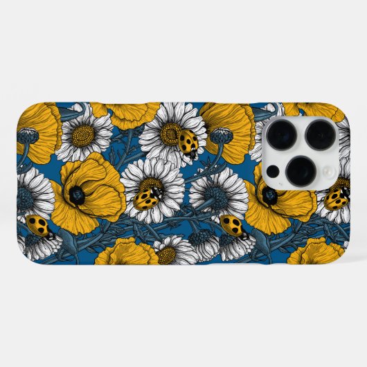 Die Wiese in Gelb und Blau iPhone Hülle (Rückseite (Horizontal))