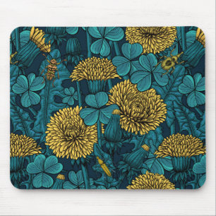Die Wiese in Gelb und Blau Mousepad