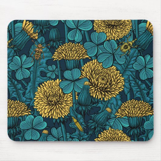Die Wiese in Gelb und Blau Mousepad (Vorne)