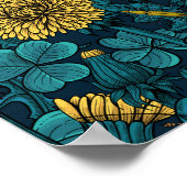 Die Wiese in Gelb und Blau Poster (Ecke)