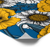 Die Wiese in Gelb und Blau Poster (Ecke)