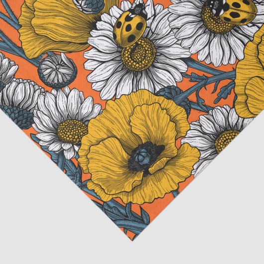 Die Wiese in Gelb und Blau Seidenpapier (Ausschnitt)