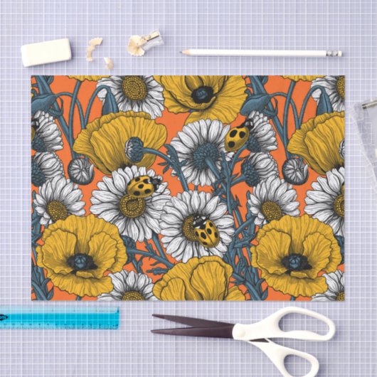 Die Wiese in Gelb und Blau Seidenpapier (Handwerk)